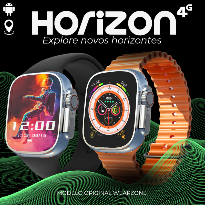 Horizon | Celular de Pulso 4G | 2Gb de Ram e 16Gb de Armazenamento