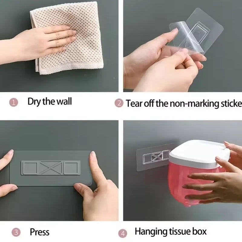 Waterproof Toilet Paper Box For Bathroom Rooms Living Room Office Kitchen With Wall Fixer