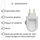 Difusor de Aromas Elétrico Bivolt para Essências e Óleos Essencias - Capacidade 30ml
