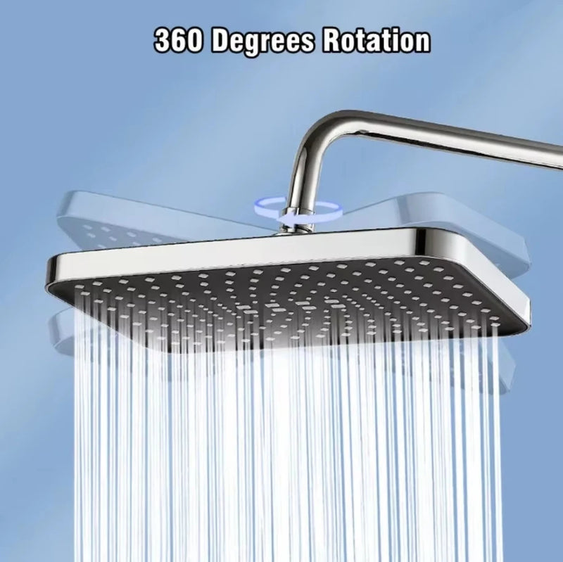 14 Inch new High Pressure Top Spray Rain Shower Head Larger Flow Supercharge Rainfall Showerhead 360° Swivel Water Saving