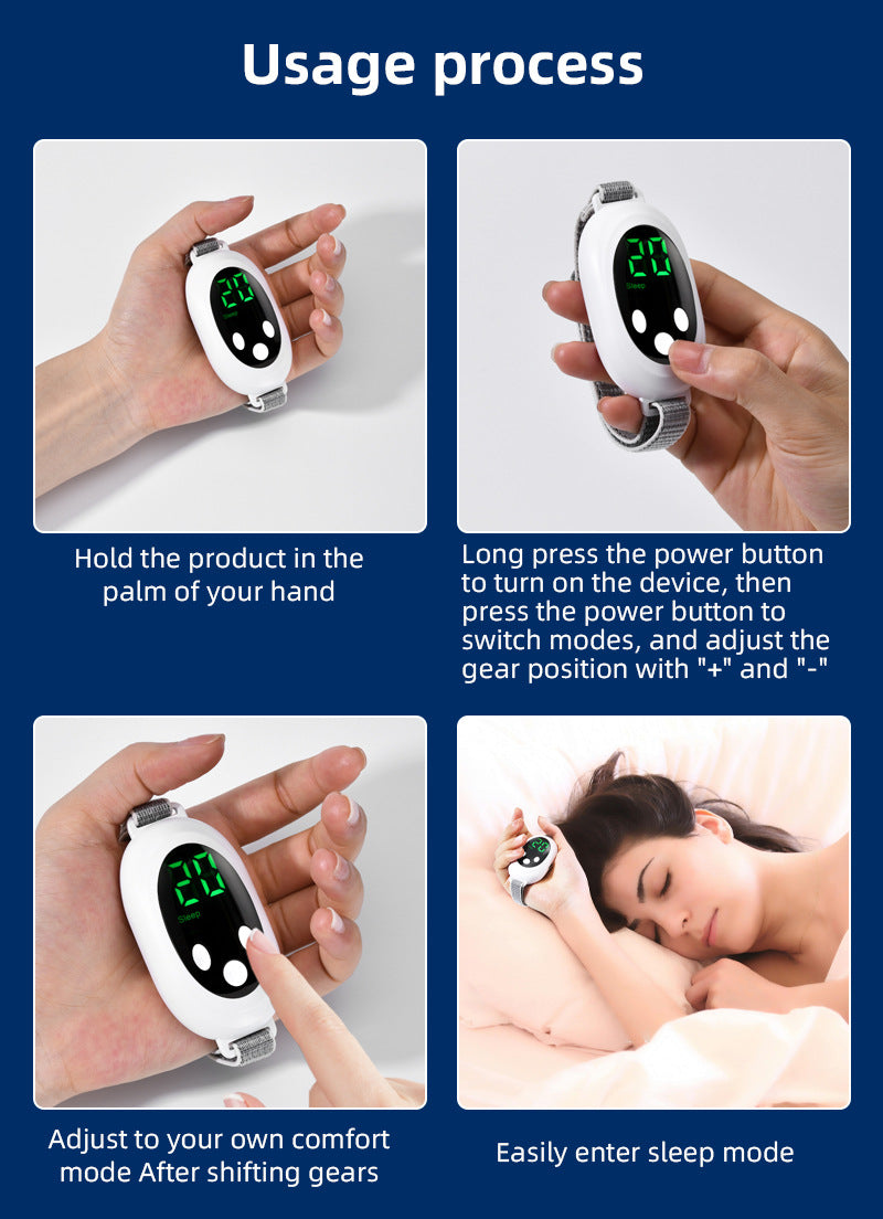 Dispositivo inteligente massageador de pulso para dormir, alívio de ansiedade, sono neurológico, insônia e dispositivo calmante