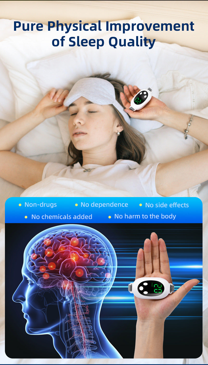 Dispositivo inteligente massageador de pulso para dormir, alívio de ansiedade, sono neurológico, insônia e dispositivo calmante