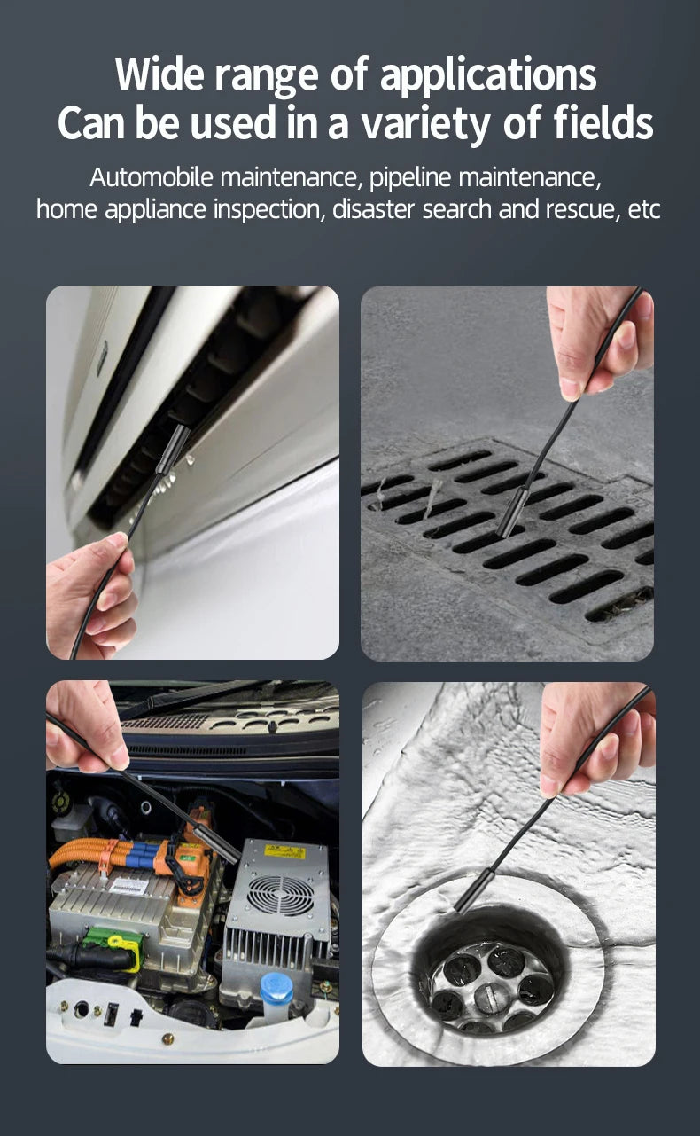Câmera de Inspeção Endoscópica para Carros, Ferramenta de Diagnóstico 1080p