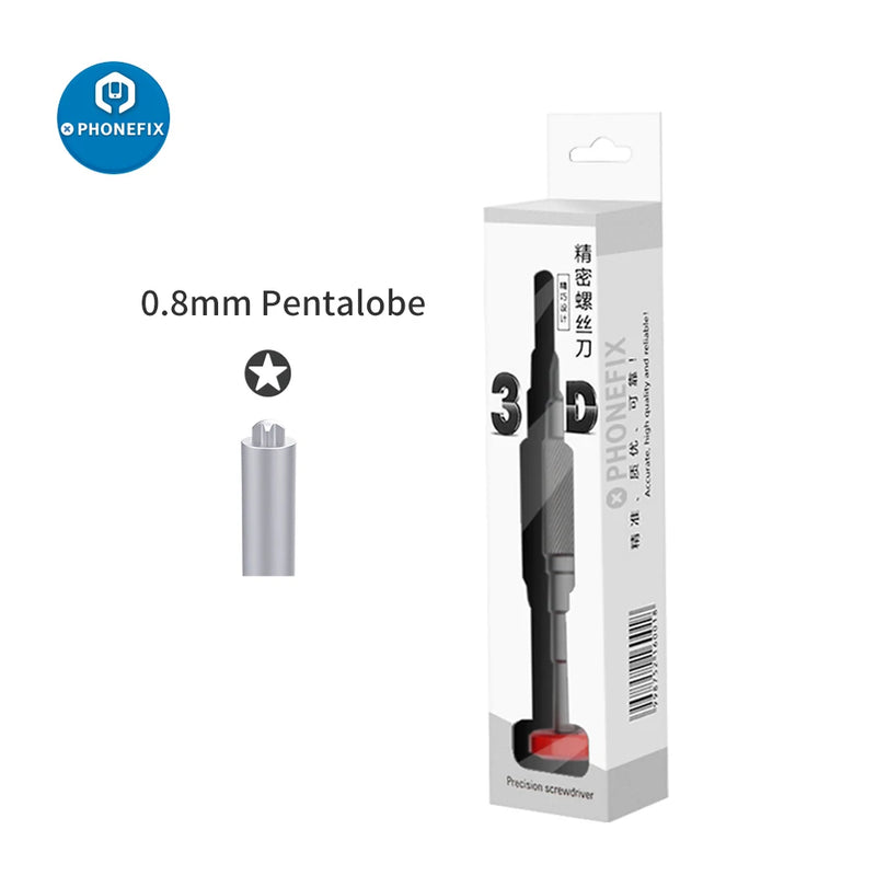 Conjunto de Chaves de Fenda de Precisão 3D PHONEFIX — Ferramenta de Desmontagem com Ponteira 3D para Reparo de Celulares iPhone e Samsung.