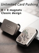 Brinquedo mecânico EDC de empurrar cartão com posições infinitas — brinquedo de metal magnético para ponta dos dedos, tipo fidget spinner, ideal para aliviar o estresse.