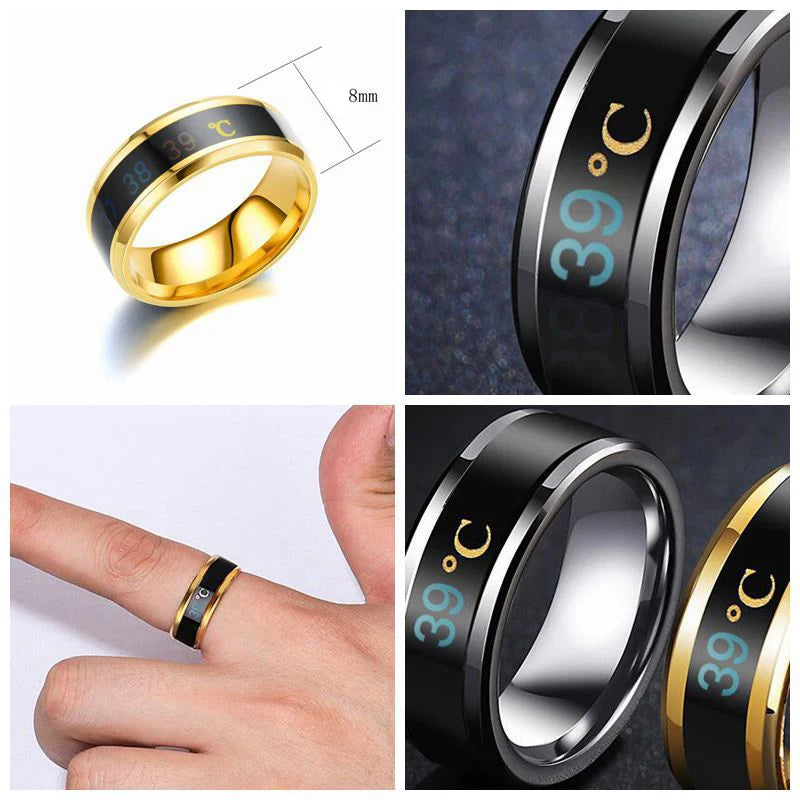 UAGE Temperature Ring Titanium Steel Mood Emotion  Intelligent Temperature Sensitive Rings for Women Men Waterproof Jewelry