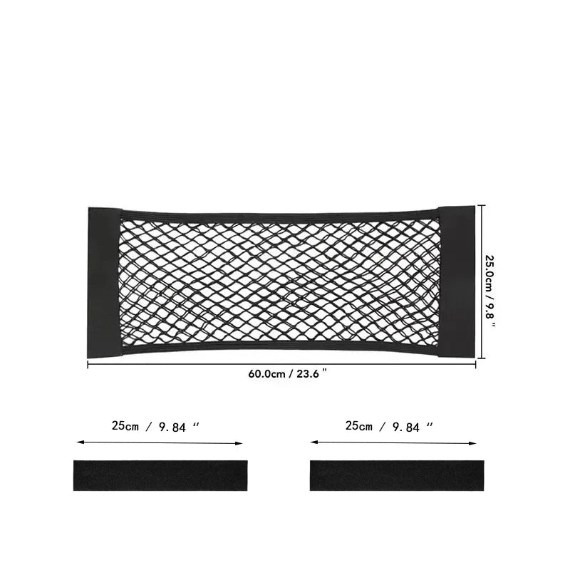 Rede Elástica com Adesivo de Parede, Ideal para Organização no Porta-Malas do Carro e Armazenamento Doméstico.