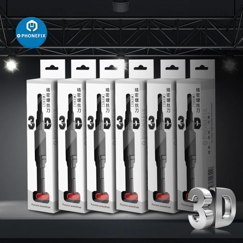 Conjunto de Chaves de Fenda de Precisão 3D PHONEFIX — Ferramenta de Desmontagem com Ponteira 3D para Reparo de Celulares iPhone e Samsung.