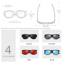 Óculos de sol com lentes polarizada com armação em madeira e TR90.