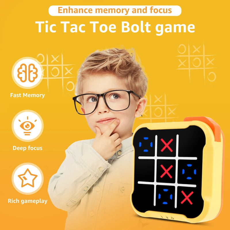 TIC-TAC-TOE Electronic Game 3 in 1 Bolt Chess Game Consoles Children Puzzle Toys Portable Handheld Board Game Toys Kids Gifts