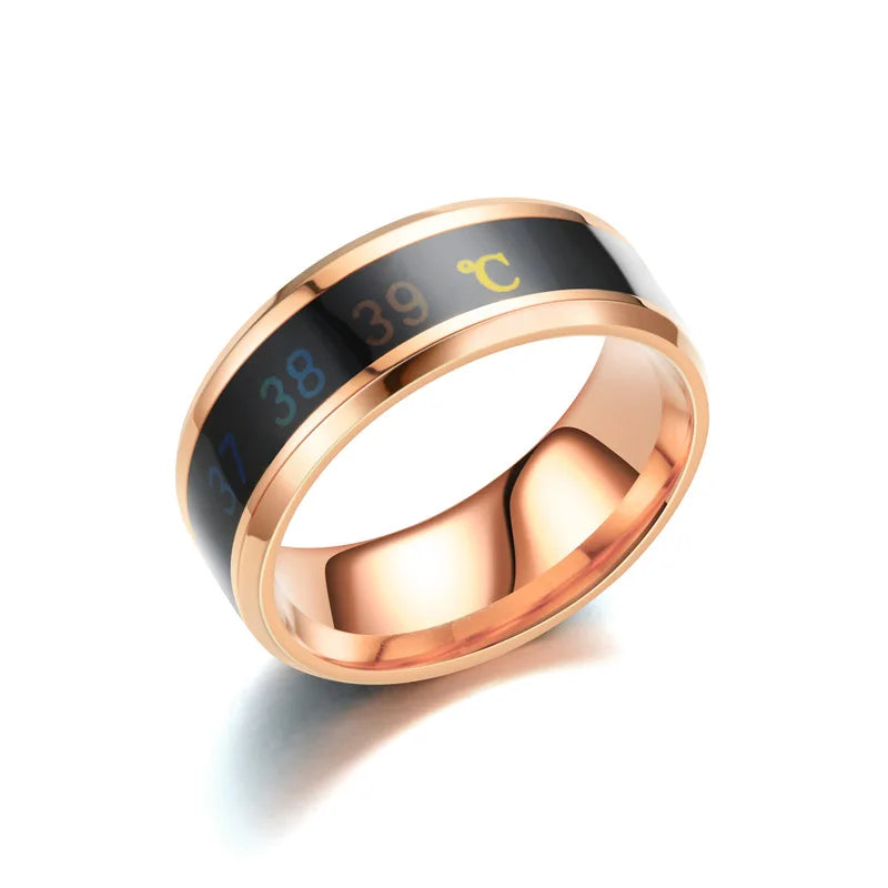 UAGE Temperature Ring Titanium Steel Mood Emotion  Intelligent Temperature Sensitive Rings for Women Men Waterproof Jewelry