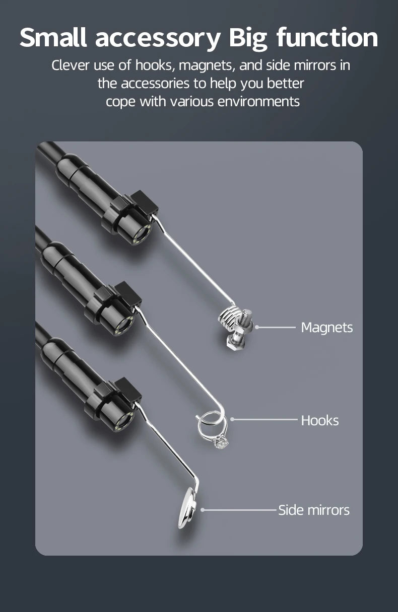 Câmera de Inspeção Endoscópica para Carros, Ferramenta de Diagnóstico 1080p