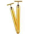 Beauty Bar 24K Electric Face Slimming Rod Golden Stick T Shaped Facial Massager Tightening Skin Electric Beauty Inst