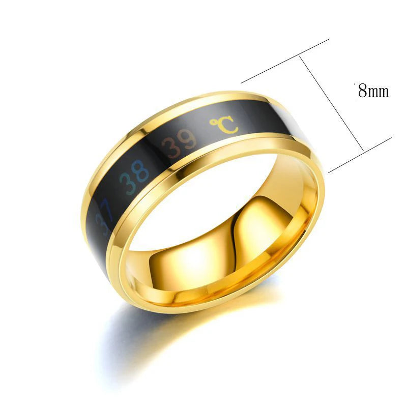 UAGE Temperature Ring Titanium Steel Mood Emotion  Intelligent Temperature Sensitive Rings for Women Men Waterproof Jewelry