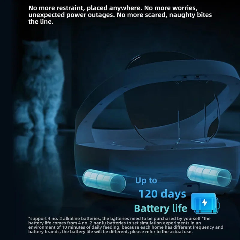 Alimentador Automático para Cães e Gatos, Sensor de Reconhecimento por Chip de Substituição Antifurto