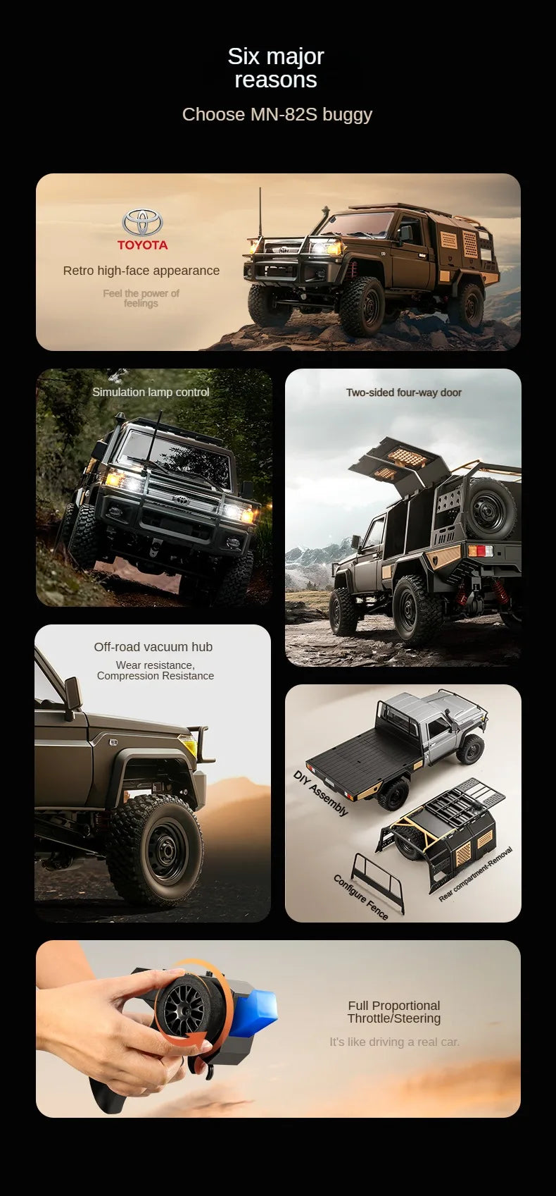 Caminhonete RC em Escala Real 4x4 — Controle Remoto Off-Road para Subidas e Terrenos Irregulares