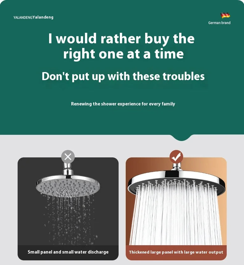 Top spray large water volume pressurized showerhead nozzle pressurized single head shower household shower showerhead