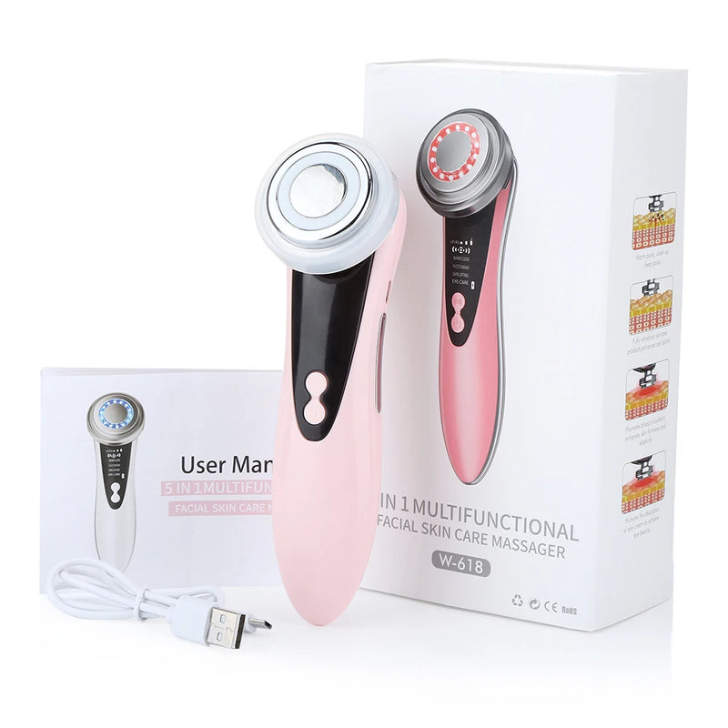EMS Micro Current Lifting Device Vibration LED Face Skin Rejuvenation Wrinkle Remover Anti-Aging Facial Beauty Device