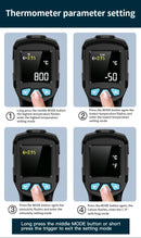 Termômetro Digital Infravermelho Mestek com Laser, Medidor de Temperatura sem Contato, Pirômetro, Higrômetro e Termômetro IR.