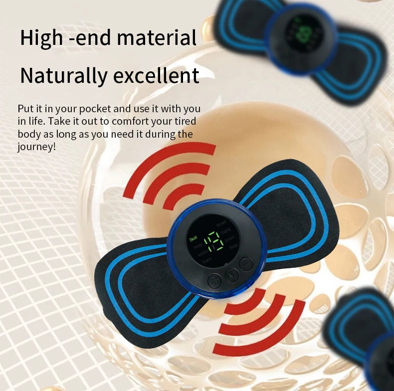Massageador elétrico de pescoço com 8 modos e 19 engrenagens, ferramenta para alívio da dor muscular cervical nas costas, ombro, perna, corpo e mini almofada de massagem relaxante.