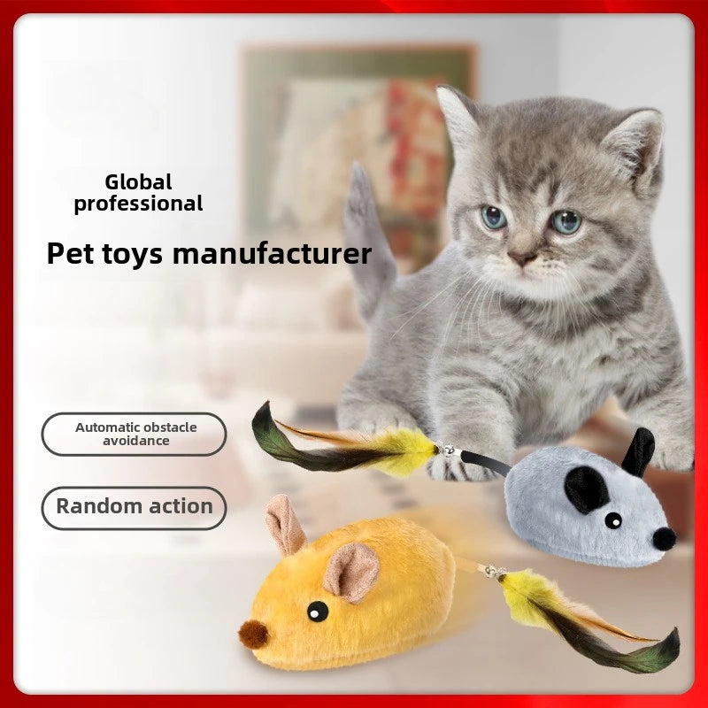 Rato Interativo Automático para Gatos — Sensor de Movimento, Som Divertido e Recarga USB