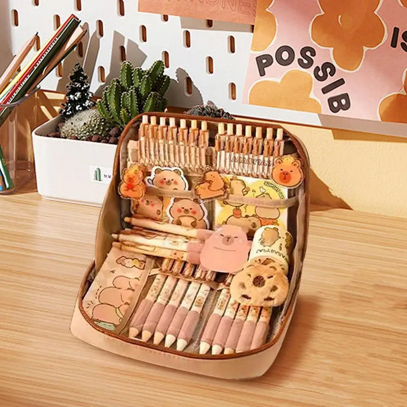 Kit completo escolar capivara