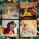 Quadro Mágico de Desenho com Luz LED — Acrílico Transparente, Apagável e com 7 Canetas Coloridas!