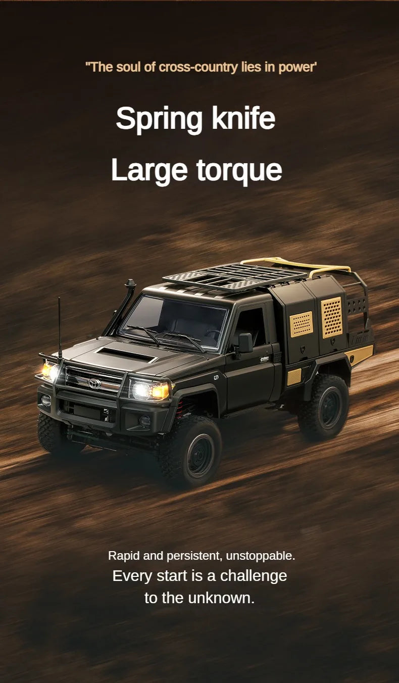 Caminhonete RC em Escala Real 4x4 — Controle Remoto Off-Road para Subidas e Terrenos Irregulares