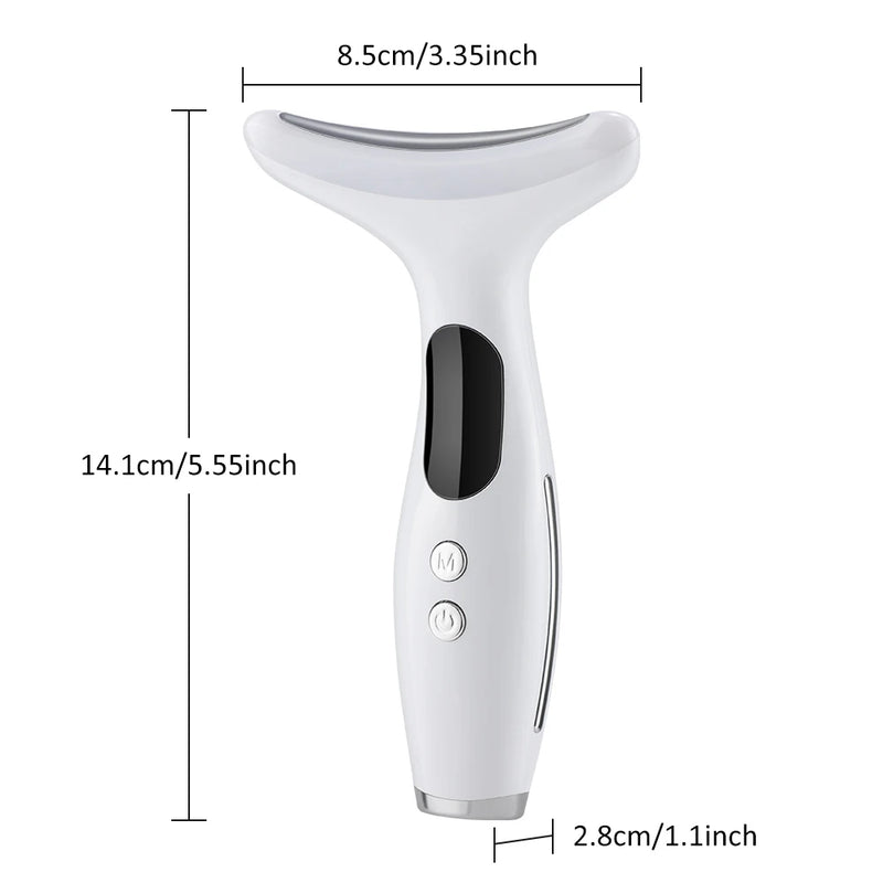 Neck Face Beauty Device 7 Color Light LED Photon Therapy Skin Tighten Reduce Double Chin Anti Wrinkle Facial Lifting Massager