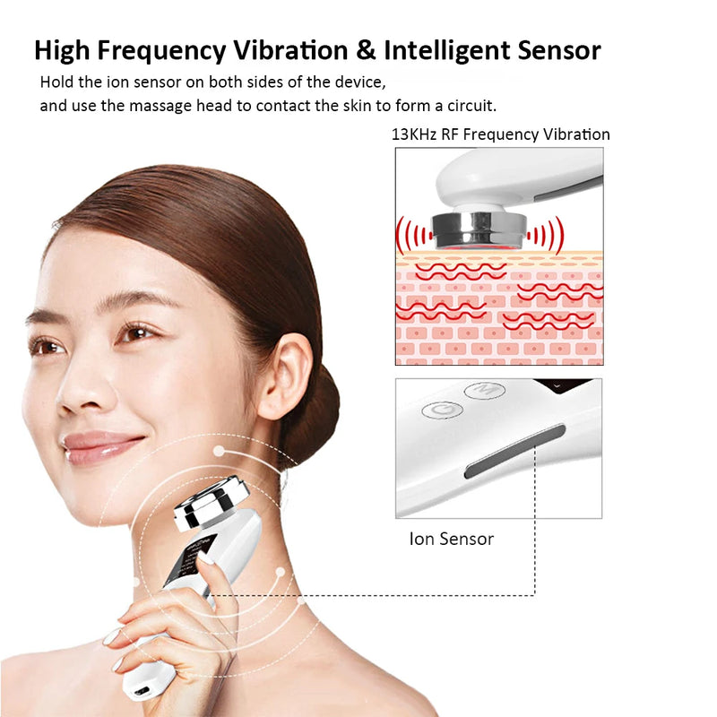 Facial Massager RF Facial Radiofrequency High Frequency Face Lifting Machine EMS Facial Microcurrent Lift Skin Tightening Device