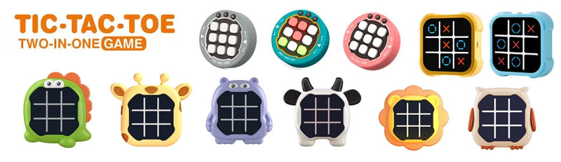 TIC-TAC-TOE Electronic Game 3 in 1 Bolt Chess Game Consoles Children Puzzle Toys Portable Handheld Board Game Toys Kids Gifts
