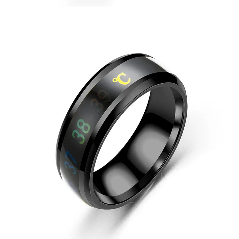 UAGE Temperature Ring Titanium Steel Mood Emotion  Intelligent Temperature Sensitive Rings for Women Men Waterproof Jewelry