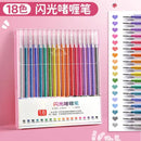 Conjunto de canetas de gel com glitter, 8/12/18/24/36 peças.