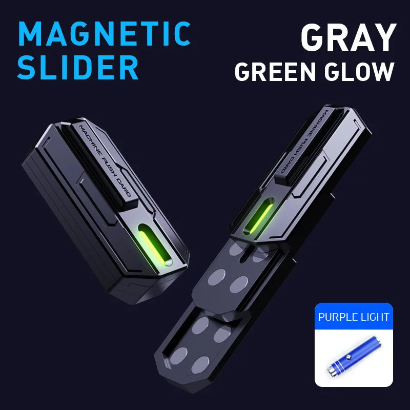Brinquedo antiestresse de dedo — Spinner metálico magnético com luz, deslizante e tátil, EDC Clicker para Alívio da Ansiedade e TDAH