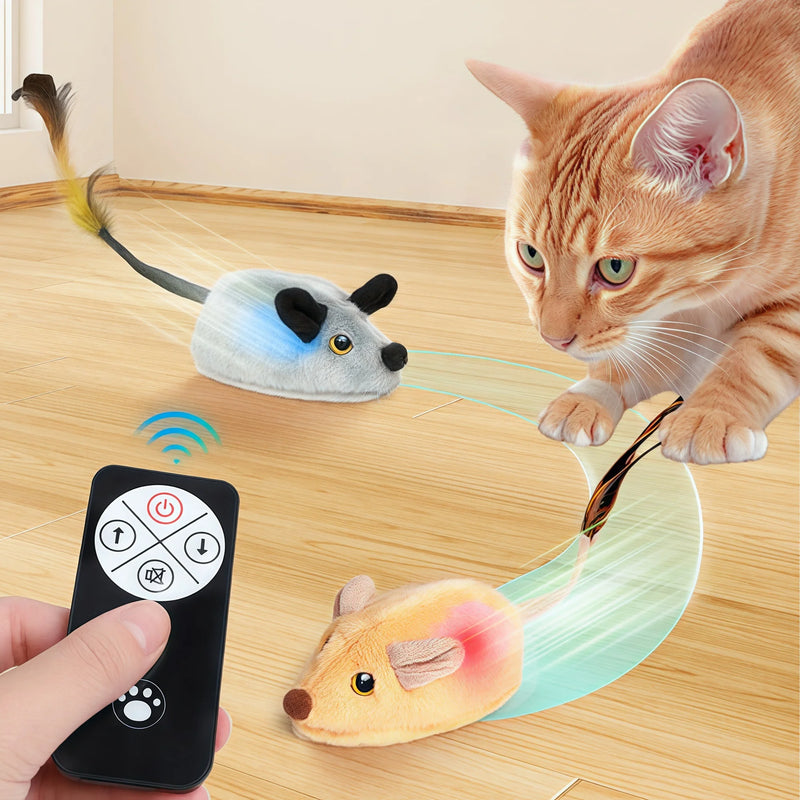 Rato Interativo Automático para Gatos — Sensor de Movimento, Som Divertido e Recarga USB