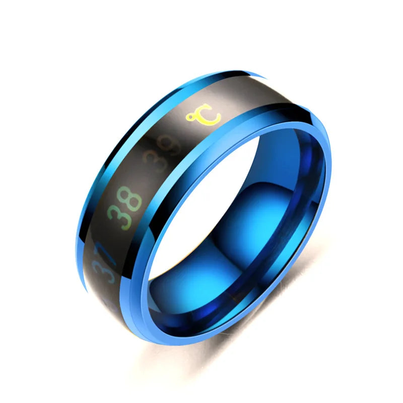 UAGE Temperature Ring Titanium Steel Mood Emotion  Intelligent Temperature Sensitive Rings for Women Men Waterproof Jewelry