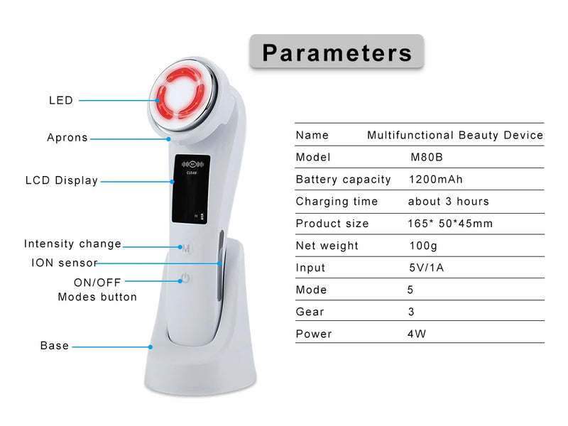 Facial Massager RF Facial Radiofrequency High Frequency Face Lifting Machine EMS Facial Microcurrent Lift Skin Tightening Device