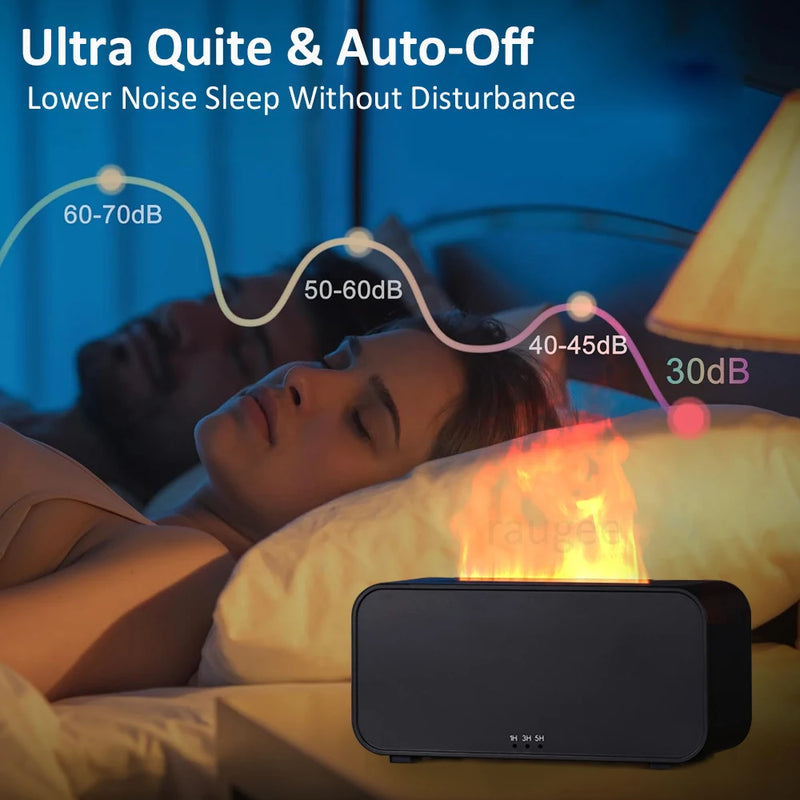 Difusor de Aroma Mini — Umidificador de Ar com Chama Colorida 7 Cores, Adicione Óleo Essencial, Aromaterapia com Timer para Casa, Quarto e Escritório