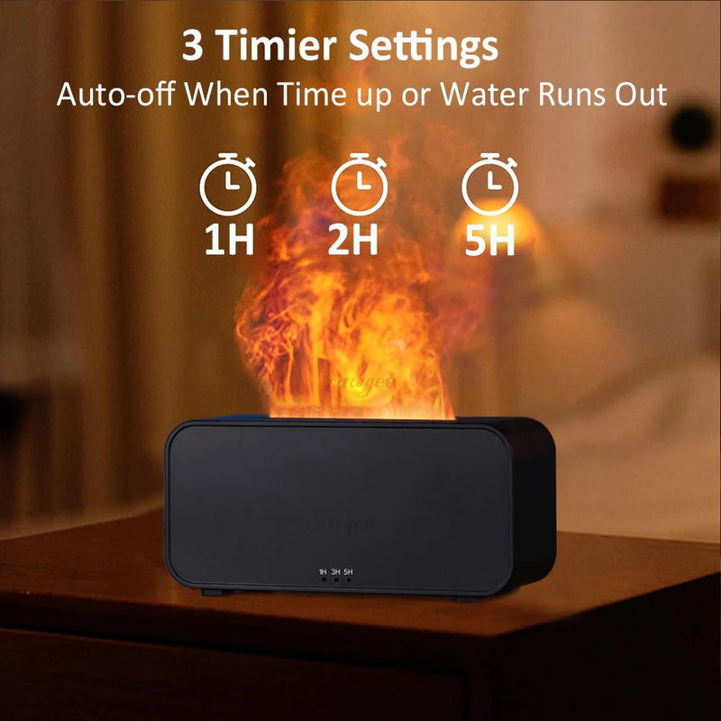 Difusor de Aroma Mini — Umidificador de Ar com Chama Colorida 7 Cores, Adicione Óleo Essencial, Aromaterapia com Timer para Casa, Quarto e Escritório