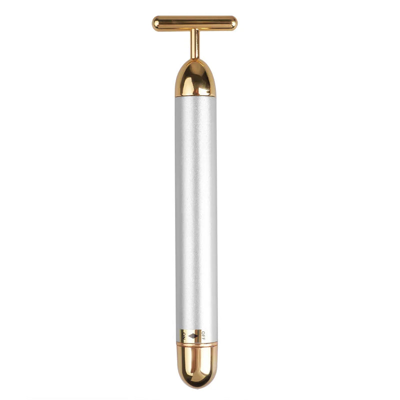 Portable Energy Electric Beauty Bar Waterproof 24K Gold Pulse Firming Massager Roller Facial Eye Pouch Remover Face Care Tool