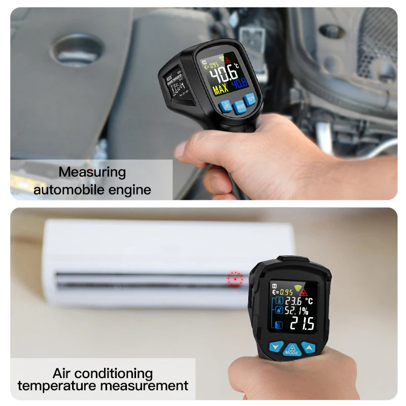 Termômetro Digital Infravermelho Mestek com Laser, Medidor de Temperatura sem Contato, Pirômetro, Higrômetro e Termômetro IR.
