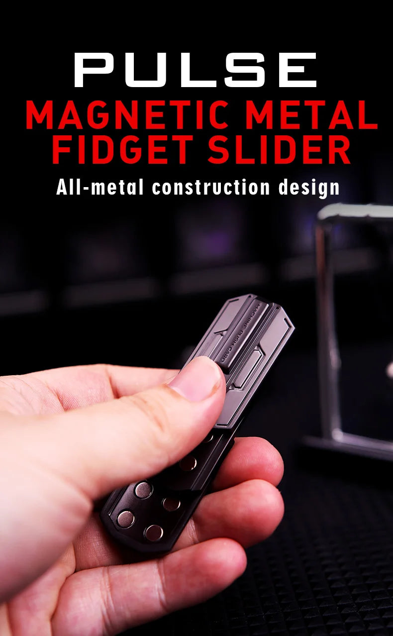 Brinquedo antiestresse de dedo — Spinner metálico magnético com luz, deslizante e tátil, EDC Clicker para Alívio da Ansiedade e TDAH