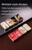 Brinquedo mecânico EDC de empurrar cartão com posições infinitas — brinquedo de metal magnético para ponta dos dedos, tipo fidget spinner, ideal para aliviar o estresse.