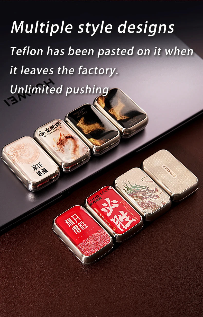 Infinite-position EDC mechanical card-pushing metal fingertip toys with magnetic force fidget spinners stress-relieving toys