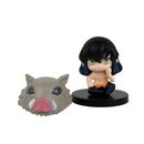 10pcs Set Q Version Demon Slayer Sitting Ghost Doll Tanjiro Nidouzi Inosuke Zenizu Figure Action Figure Movie Model kid Toy Gift