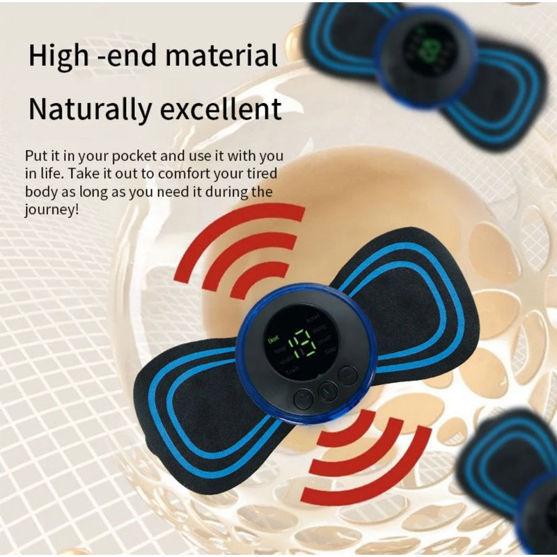 Massageador elétrico de pescoço com 8 modos e 19 engrenagens, ferramenta para alívio da dor muscular cervical nas costas, ombro, perna, corpo e mini almofada de massagem relaxante.