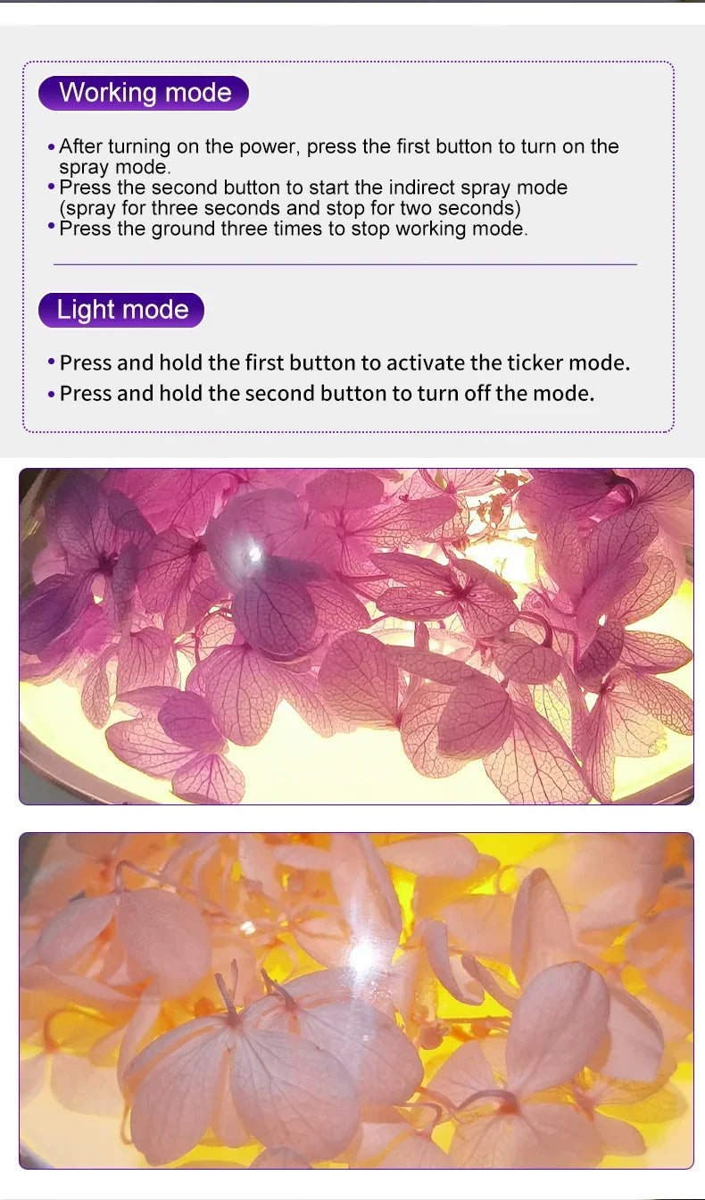 Mini Umidificador de Ar de Mesa para Casa e Escritório com Umidificação Silenciosa