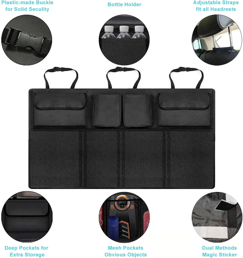 Organizador de Porta-Malas Gigante 8 Bolsos — Economize Espaço e Deixe Seu Carro Sempre em Ordem!
