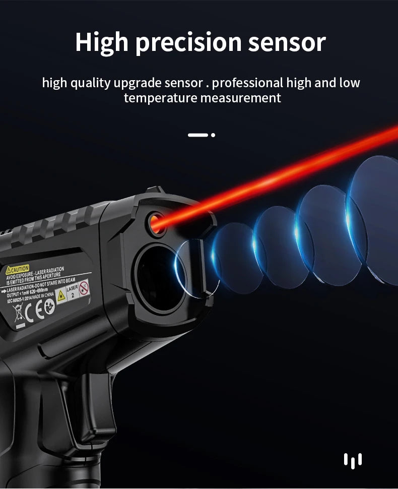 Termômetro Digital Infravermelho Mestek com Laser, Medidor de Temperatura sem Contato, Pirômetro, Higrômetro e Termômetro IR.