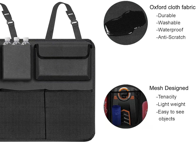 Organizador de Porta-Malas Gigante 8 Bolsos — Economize Espaço e Deixe Seu Carro Sempre em Ordem!